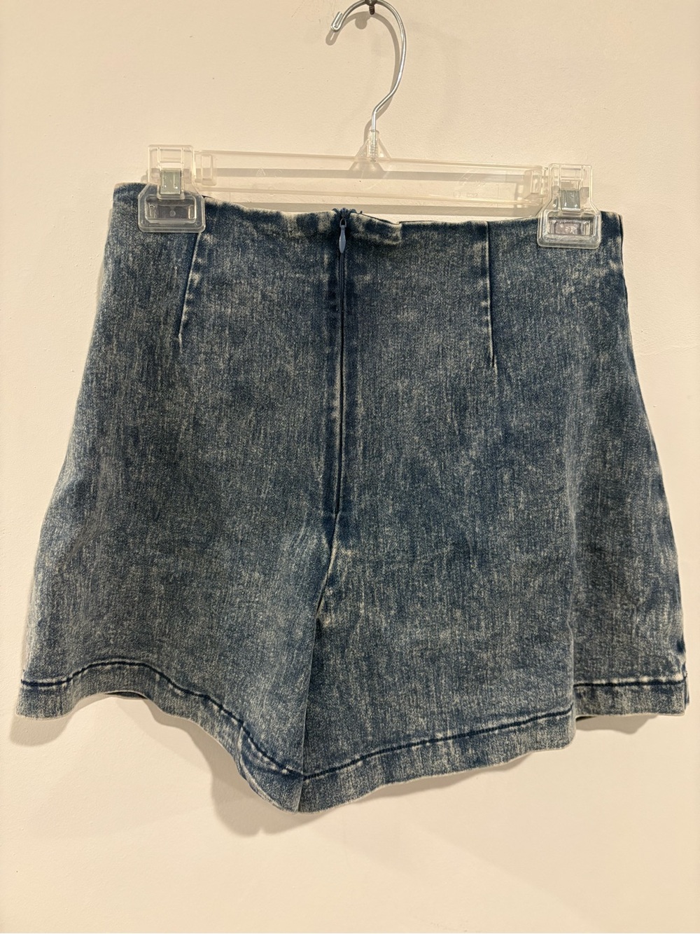 Flying Tomato Denim Wrap Skort Acid Wash Bow Front Size Medium - Picture 3 of 6